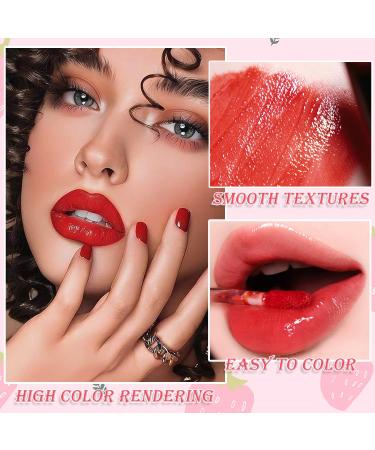 Shop 6 Colors Lip Tint Stain Mini Liquid Lipstick | Korean Moisturizing Velvet Lip Tint & Waterproof Longwear Blush - Vivid Strawberry Shades - Buy Online on GoSupps.com