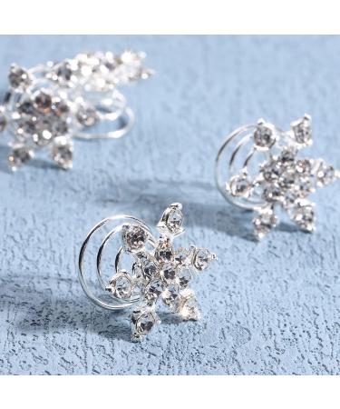 Lurrose 10pcs Spiral Hair Clips - Snowflake Crystal Hair Accessories for Women Bridesmaids & Girls - Perfect for Bridal Styling - Buy Online on GoSupps.com