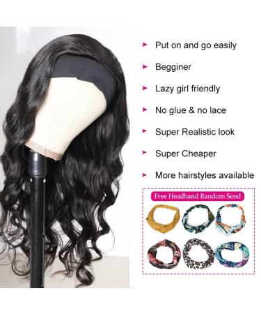 Headband Wigs for Black Women - 22 Body Wave Human Hair Wig | 150% Density Brazilian Virgin Hair | Glueless & Easy Wear - Buy Online on GoSupps.com
