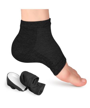 Heightening Wedge Insole Socks Invisible Silicone Height Increase Socks Heel Pad Insert for Plantar Fasciitis Pain Relive and Gait Correction Black 3.5CM/1.4 Inch Up Black 3.5 CM/1.4 Inch Up