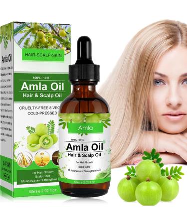 Indian Amla Oil - 100% Natural Hair & Skincare Solution for Beautiful Long Soft & Strong Hair - Nourishing Indian Hair Oil for Skin & Face
