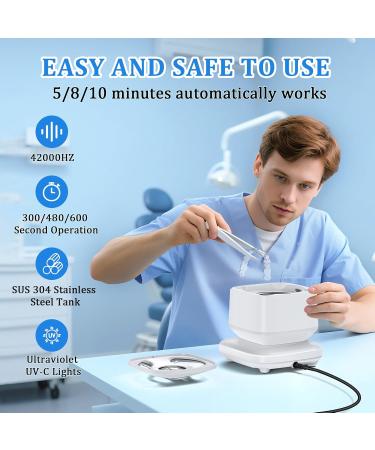 XJUGEZ Ultrasonic cleaner 42 kHz 180 ml with UV lamp deep cleaning at 360 degrees ultrasonic cleaner suitable for glasses watches shaving head jewelry and dental prostheses white - Buy Online on GoSupps.com