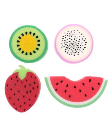 Beaupretty 4pcs Lovely Fruit Shaped Bath Brushes Sponges Scrubbers Bathing Tools for Kids Bath Shower Accessories
