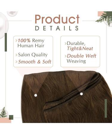 Runatur Real Hair Brown Remy Human Hair Extensions 45cm - 100g Smooth #4 Treat Extensions for Seamless Style - Buy Online on GoSupps.com