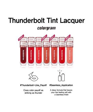 COLORGRAM Thunderbolt Tint Lacquer - 09 Soft Tok | Moisturizing High Pigment Lip Stain with Argan Oil - Long-Lasting & Weightless Formula - 0.2 fl.oz - Buy Online on GoSupps.com