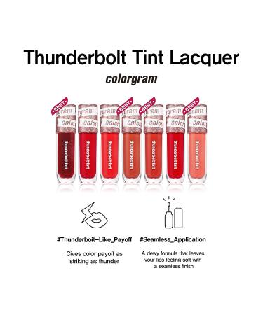 COLORGRAM Thunderbolt Tint Lacquer - Long Lasting Lip Stain (0.2 fl.oz) - 08 Crush Tok - Buy Online on GoSupps.com