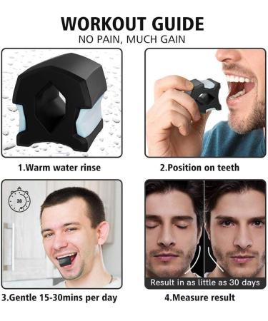 Jaw Exerciser Jawline Exercise Face and Neck Exerciser Double Chin Reducer Define Your Jawline Look Younger and Healthier Helps Reduce Stress and Cravings Black - Buy Online on GoSupps.com