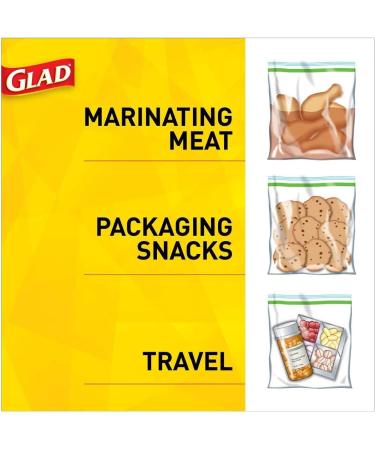 Glad Zipper Food Storage Plastic Bags - Gallon Size - 200 Count (50 Count x 4 Pack) - Package May Vary - Buy Online on GoSupps.com