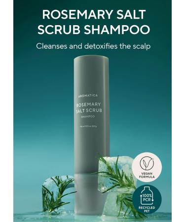 AROMATICA Rosemary Salt Scrub Shampoo Hair Loss Shampoo with Rosemary Scalp Oil Scalp Exfoliator with Salt Scrub for Oily Scalp | Sulfate Free - 10.5 Oz - Buy Online on GoSupps.com