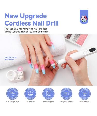 SAVILAND Electric Nail File 2024 - Portable White Nail Drill PRO with 12 Bits | Fast Nail Art Removal & Perfect Gift for Nail Lovers - Buy Online on GoSupps.com