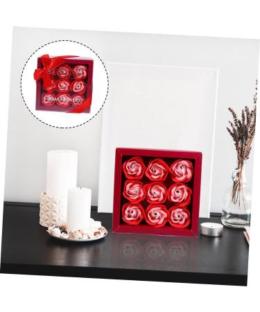 ABOOFAN 2 Boxes Soap Flower Artificial Soap Rose Essential Oil Gifts Birthday Gift Wedding Oil Rose Soap Bridal Gift Festival Soap Rose Bride Rose Box Roses Redx2pcs 14.5x14.5cmx2pcs - Buy Online on GoSupps.com
