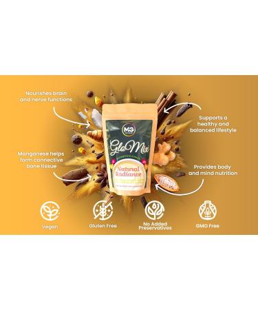 MIX GLOW Mix & Glow Vegan Superfood powder prebiotic blend of 15 advanced herbs vegetables and adaptogens including turmeric ginger cocoa and MCT oil for brain fuel glutenfree 30 servings - Buy Online on GoSupps.com