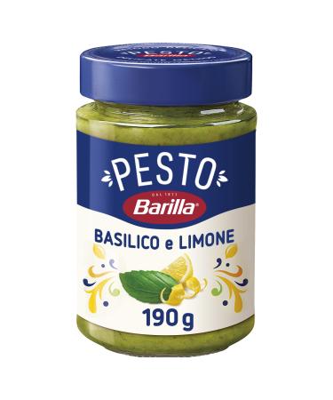 Barilla Pesto Basilico e Limone 12x190g |Gluten-free Italian pasta sauce with a grade of lime / lemon and basil noodle sauce green pesto basil lemon 1 piece (12 pack)