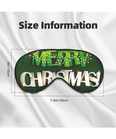 Merry Christmas Print Sleep Eye Mask - Soft Eye Cover Blindfold with Elastic Strap for Travel & Night Sleeping - Buy Online on GoSupps.com