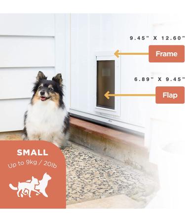 Hakuna Pets Deluxe Aluminum Pet Door for Screens, Doors & Walls up to 2.76 Thick - Small (Up to 20 lbs) - White - Buy Online on GoSupps.com