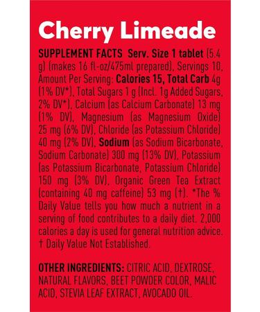 Nuun Sport + Caffeine: Electrolyte Drink Tablets  Cherry Limeade  1 Tube (10 Servings) Cherry Limeade 10 Count (Pack of 1) - Buy Online on GoSupps.com