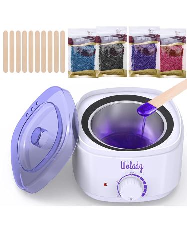 Wolady Electric Wax Warmer Kit with 4 Bags Wax Beans - Hair Removal for Face, Body, Arms, Legs (Blue) - Buy Online on GoSupps.com