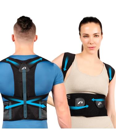 Back Brace Posture Corrector for Women and Men Adjustable Full Back Support Scoliosis and Hunchback Correction Improves Posture Small Black