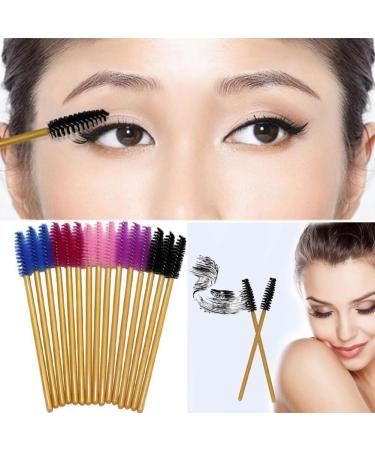 guohanfsh 50Pcs Makeup Brushes Eyelash Brush Disposable Mascara Wands Applicator Eye Lashes Eyebrow Cosmetic Tool Rose Red - Buy Online on GoSupps.com