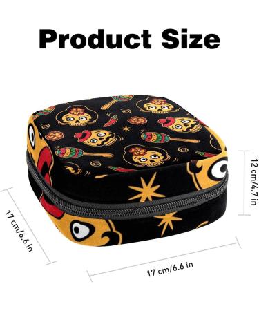 Sugar Skulls Menstrual Pad & Cup Storage Bag - Portable Zipper Pouch for Teens & Women - Buy Online on GoSupps.com