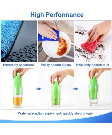 ovwo 12Pcs Premium Microfiber Cleaning Cloth Set - Highly Absorbent, Lint Free, Scratch Free, Reusable - Ideal for Kitchen Towels, Dish Cloths, Dusting, Household Cleaning - Buy Online on GoSupps.com