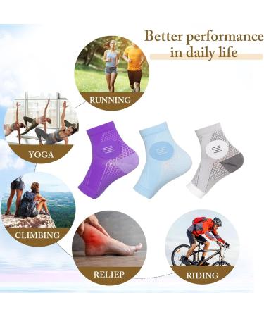 Neuropathy Socks for Men & Women - 2 Pairs Compression Support for Pain Relief Plantar Fasciitis Anti-Fatigue - Gray Size M - Buy Online on GoSupps.com