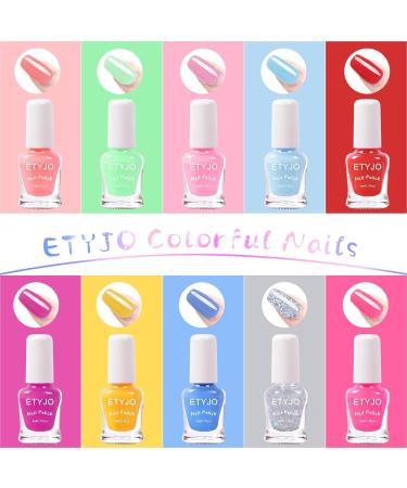 Kids Non-Toxic Nail Polish Set - 10 Rainbow Colors Water-Based & Peel Off Quick Dry Nail Polish Kit for Girls Age 3+ Perfect Birthday Gift - Buy Online on GoSupps.com