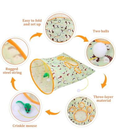 Zuimei Cat Tunnel Bags for Indoor Cats Collapsible Cat Tube Tunnel Cat Self Interactive Toys with Plush Ball Cat Crinkle Tunnel Cat Tunnel Toy for Kittens Puppy Exercising Hiding Training - Buy Online on GoSupps.com