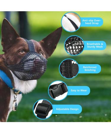 Fwlwtwss Dog Muzzle - Adjustable Rounded Mesh for Small Medium & Large Dogs | Prevents Biting Chewing & Barking - Buy Online on GoSupps.com