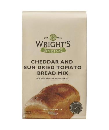 Wright's | Cheddar & Sundried Tomato Bread Mix 500g | For machine or hand baking | Baking success guaranteed | Suitable for vegetarians