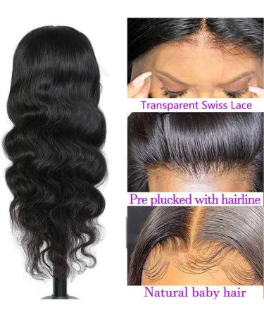 Lace Front Wigs Human Hair Body Wave 13x4x1 T Part Medium Pre Plucked Bleached Knots Brazilain Real Indian Thick High Destiny Medium Part Glueless 13x4x1 Lace Wigs Baby Hair Natural Color 16 Inch - Buy Online on GoSupps.com