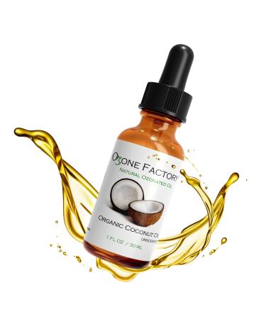 Organic Coconut Ozonated Oil for Hair Growth and skin Care Extra Virgin (30 ml / 1 oz)