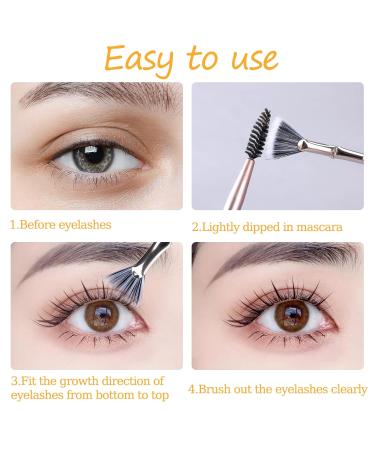 6 PCS Mascara Fan Brushes Set | Angled Scalloped Eyelash & Eyebrow Brushes for Natural Lift & Enhanced Lower Lashes | International Shipping Available - Buy Online on GoSupps.com