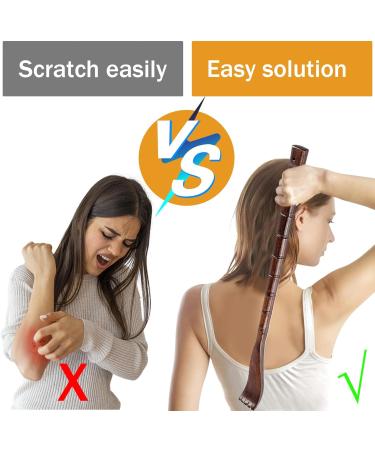 Back Massage & Scratch Set - 2-Piece 19 Bamboo Back Scratchers for Itching Relief | Handheld Wood Massagers for Adults - Buy Online on GoSupps.com