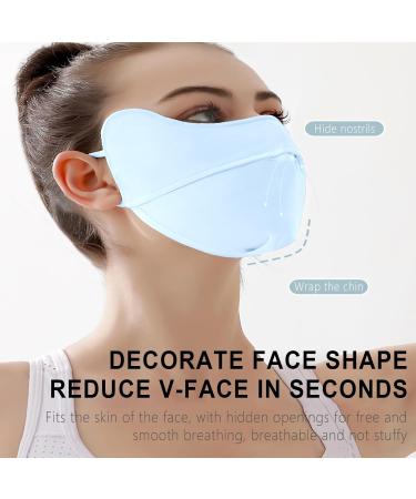 UV Protection Face Masque Breathable Ice Silk Face Shield Reusable Sunscreen Masque for Women for Fishing Hiking Cycling Eye Protection blue - Buy Online on GoSupps.com