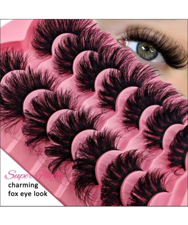 Buy Cat-Eye 20mm Mink Lashes | 3D Curly Fox Eye False Eyelashes - 7 Pairs Pack (TF29) for Dramatic Volume - Buy Online on GoSupps.com