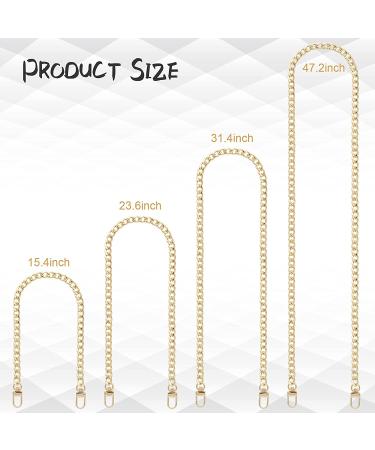 4 Pieces Different Sizes Iron Replacement Flat Chains Iron  Metal Chain Strap for DIY Purse Handbag Shoulder Crossbody Bag Clutch by RAPUDA(15.4 Inch  23.6 Inch  31. 4 Inch  47.2 Inch) Gold - Buy Online on GoSupps.com