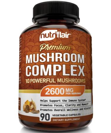 NutriFlair Premium Mushroom Complex 2600mg - 90 Capsules