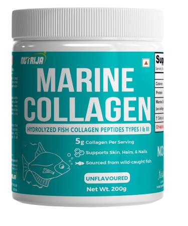 Marine Collagen Peptides Hydrolyzed Fish Collagen - Highly Bioavailable - Small Molecule Size 300Da (0.3 kDa) 200grams 3.52 Ounce (Pack of 1)