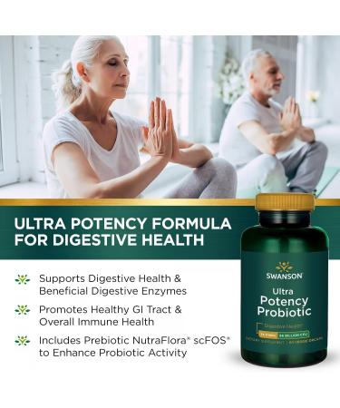 Swanson Ultra Potency Probiotic Digestive Health Immune System Support 66 Billion CFU Prebiotic NutraFlora scFOS 60 DRcaps Veggie Capsules (Caps) (2 Pack) - Buy Online on GoSupps.com