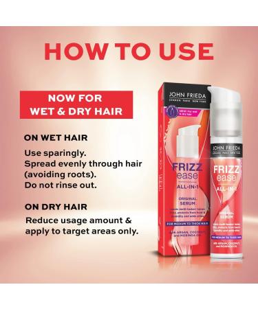 Frizz Ease Original Serum 50ml - Hydrating Anti-Frizz Serum for Medium to Thick Hair - Buy Online on GoSupps.com
