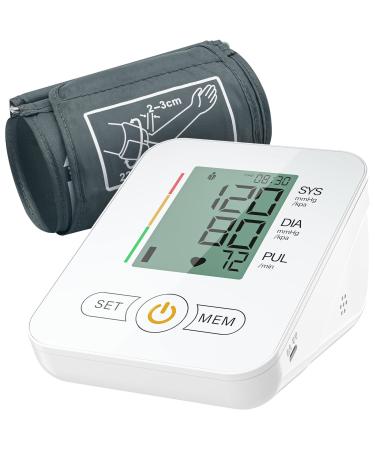 Blood Pressure Monitors,Blood Pressure Machine Upper Arm with Extra Large Cuffs 8.7-16.5 inches,LCD Screen Automatic Digital BP Monitor for Home Use and Travel Use(Off-White) - No Voice Function