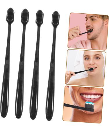 Oatipho Soft Bristle Toothbrush Set - 4 Pcs Travel & Household Ideal for Adults & Kids Black - Buy Online on GoSupps.com