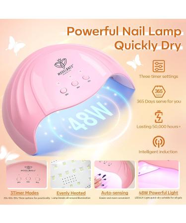 Modelones Poly Nail Gel Kit 8 Colors with 48W LED Nail Lamp - Professional Manicure Kit for Valentine's Day - Buy Online on GoSupps.com