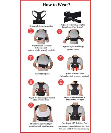 FOUMECH Back Brace Posture Corrector - Adjustable Support with 10 Magnets for Improved Posture & Lumbar Support - Pain Relief for Men & Women (XX-Large Black - Buy Online on GoSupps.com