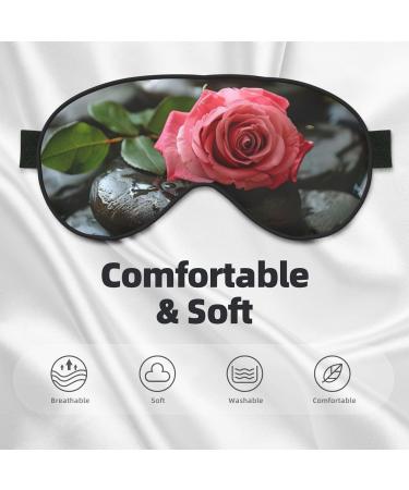 Buy Spa Stone & Rose Flowers Print Sleep Eye Mask - Soft Eyeshade for Travel & Naps - Ideal for Women & Men - Buy Online on GoSupps.com