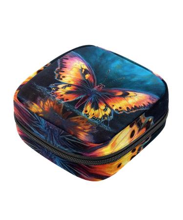 Colorful butterfly ladies napkin-storage bag portable menstrual cup bag with zipper for teenagers girls women women color 12