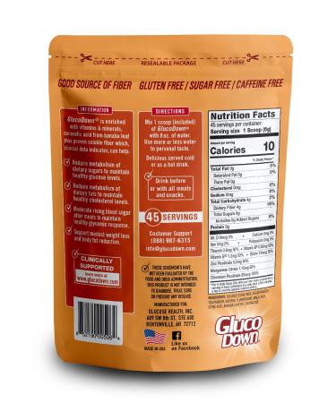 GLUCODOWN Peach Tea Mix - 45 Servings | Diabetic Friendly Blood Sugar Support - Buy Online on GoSupps.com