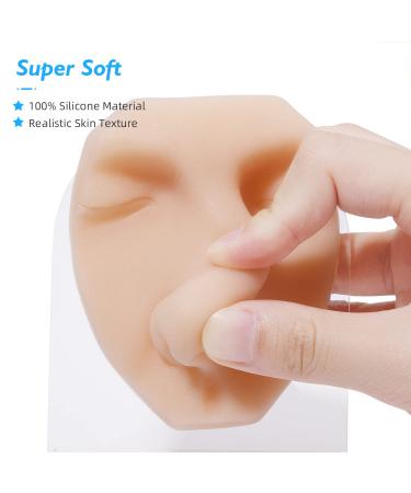 Soft Silicone Face Model with Stand for Professional Suture, Piercing, and Acupuncture Practice - Buy Online on GoSupps.com