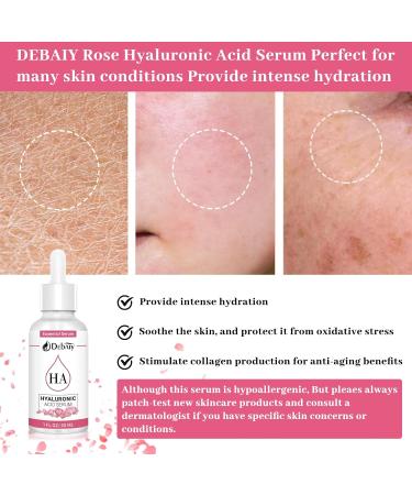 Buy DEBAIY 3 Pack Rose Hyaluronic Acid Serum - Moisturizing Anti-Aging Face Serum (1fl.oz | 30ml) - Best International Shipping - Buy Online on GoSupps.com